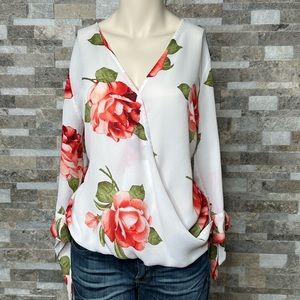White Floral Sheer Long Sleeve